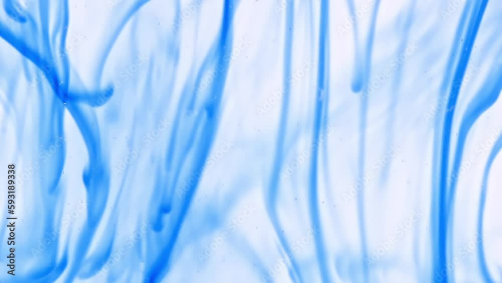 Color ink in water on white background. Paint drops mixing in water, Ink swirling underwater. Colored cloud abstract smoke explosion. Abstract color mix. Macro shot. High quality FullHD footage