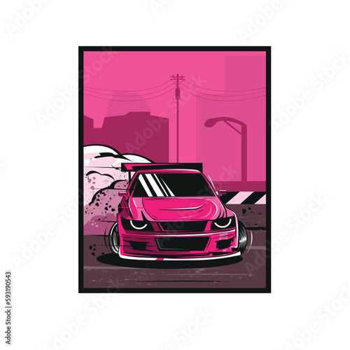 drift car on the city
