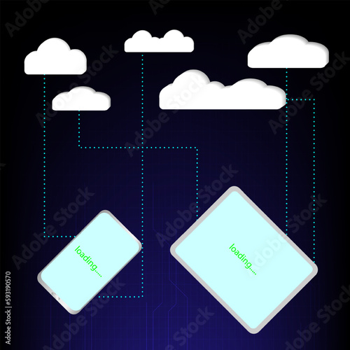 cloud computing concept, cloud communication system.