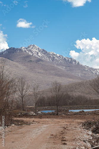 Crnopac mountain peak and scenic nature in Croatia, Lika, Velebit