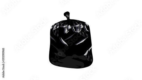 black trash bag vector illustration