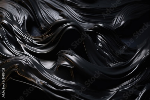  a black and gold abstract background with wavy lines and curves. generative ai