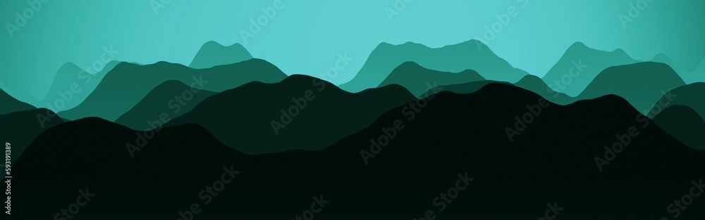 beautiful mountains slopes in the night computer graphics background texture illustration