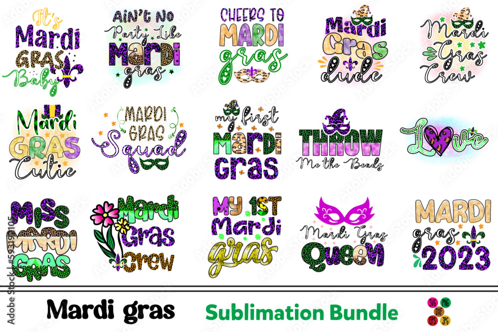 Mardi Gras Sublimation Design