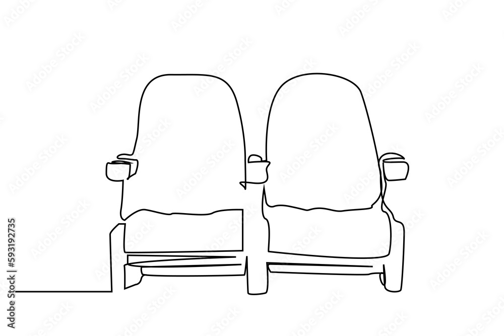 cinema couple armchair modern indoor theater line art front view cinema couple armchair modern indoor theater line art front view