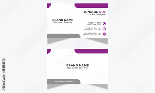
Modern Corporate and Creative Business Card Design Minimal Professional Template Double-sided -Horizontal Name Card Simple and Clean Visiting  Card Vector illustration Colorful Business Card