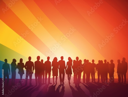 Lgbt flag with people in the background