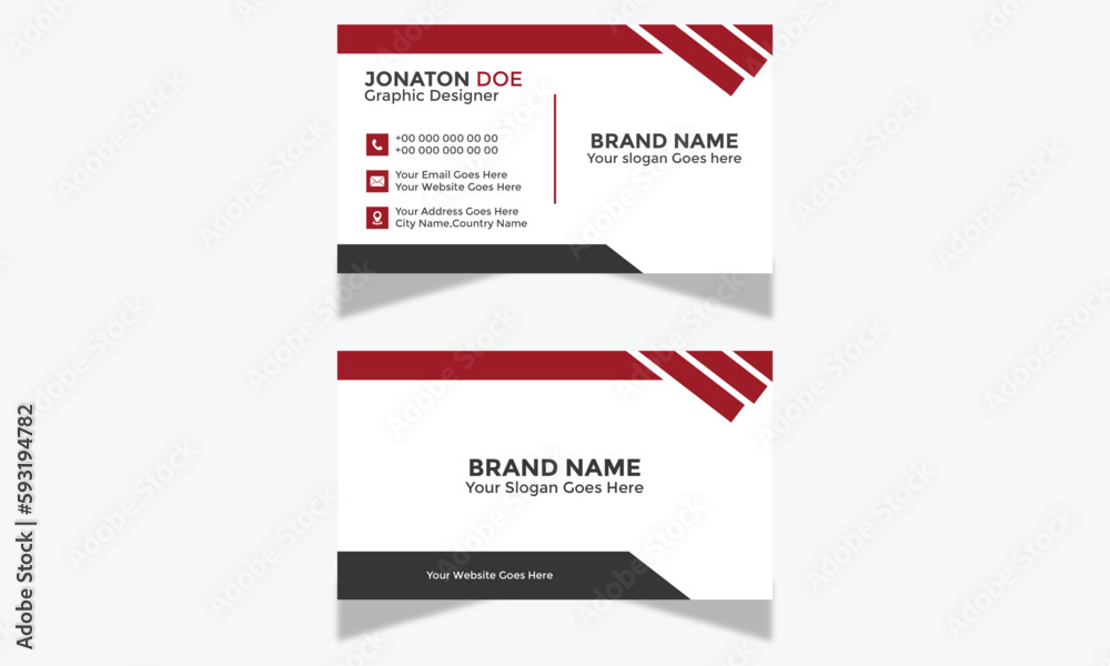 
Modern Corporate and Creative Business Card Design Template Double-sided -Horizontal Name Card Simple and Clean Visiting  Card Vector illustration Colorful Business Card Minimal Professional
