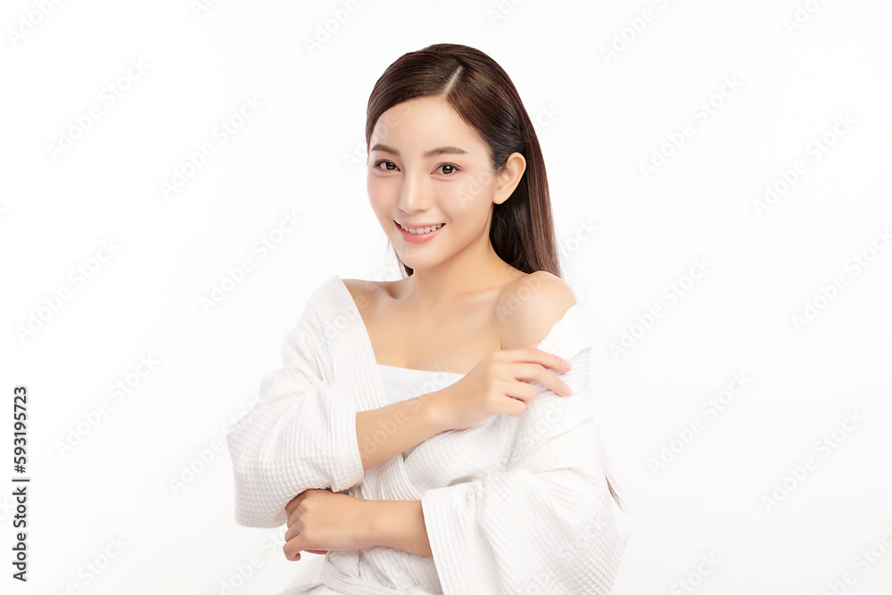 Beautiful young asian woman with clean fresh skin on white background, Face care, Facial treatment, Cosmetology, beauty and spa, Asian women portrait. Beautiful young asian woman with clean fresh skin on white background, Face care, Facial treatment, Cosmetology, beauty and spa, Asian women portrait.