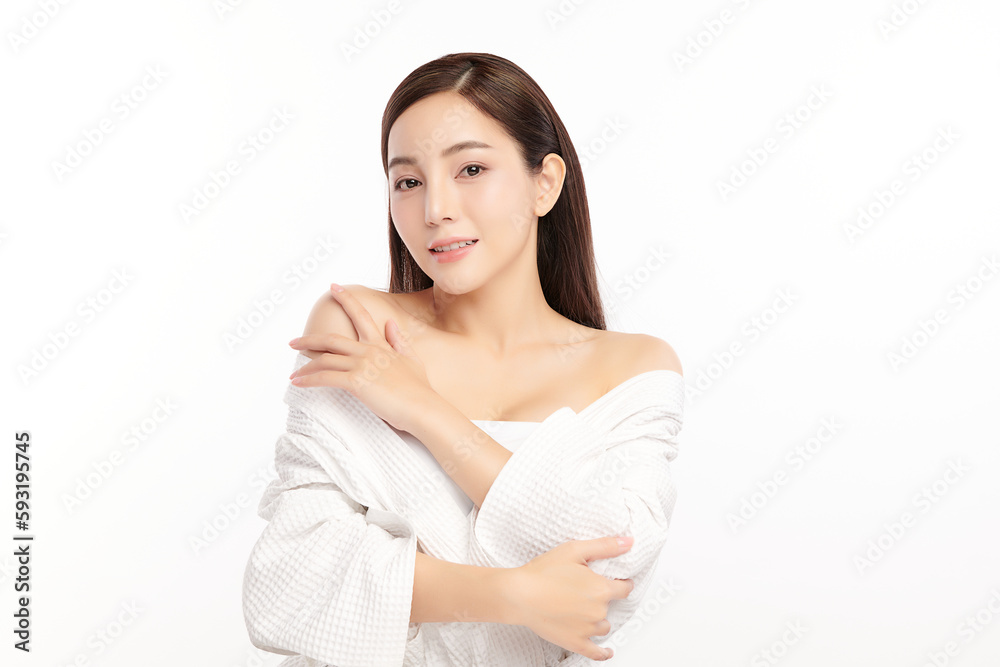 Beautiful young asian woman with clean fresh skin on white background, Face care, Facial treatment, Cosmetology, beauty and spa, Asian women portrait. Beautiful young asian woman with clean fresh skin on white background, Face care, Facial treatment, Cosmetology, beauty and spa, Asian women portrait.