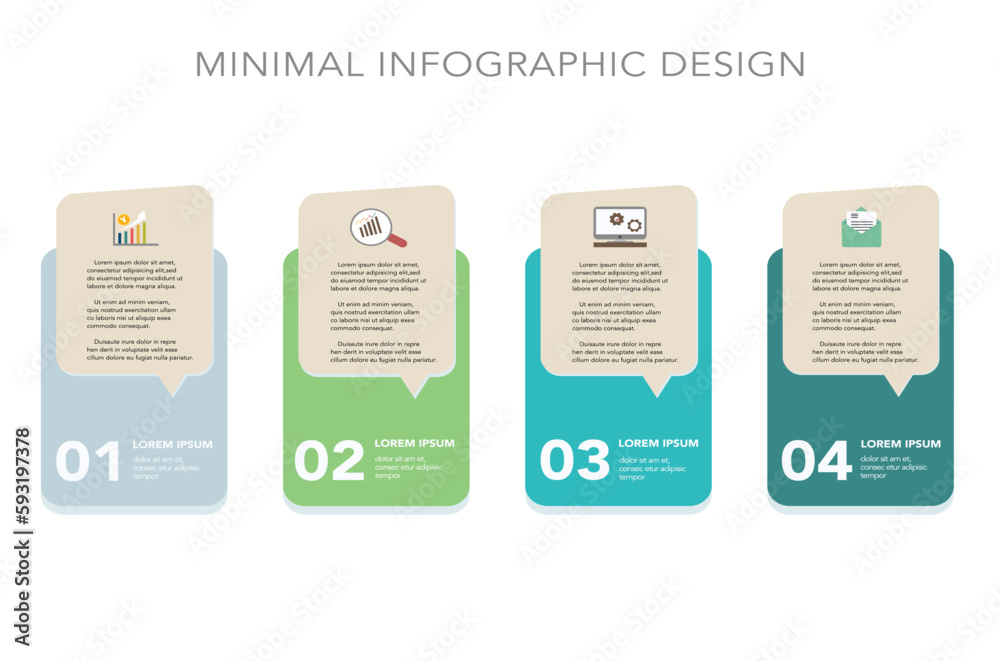 Business infographic template the concept is square option step with full color icon can be used for diagram infograph chart business presentation or web , Vector design element illustration.