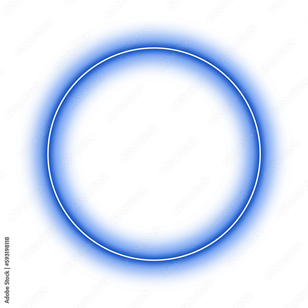 Neon Blue Circle Geometry Shape Outline Stroke Neon Blue Circle Geometry Shape Outline Stroke