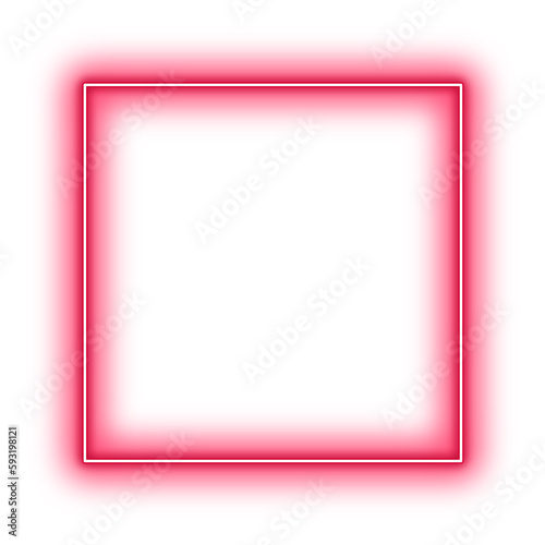 Neon Red Square Geometry Shape Outline Stroke