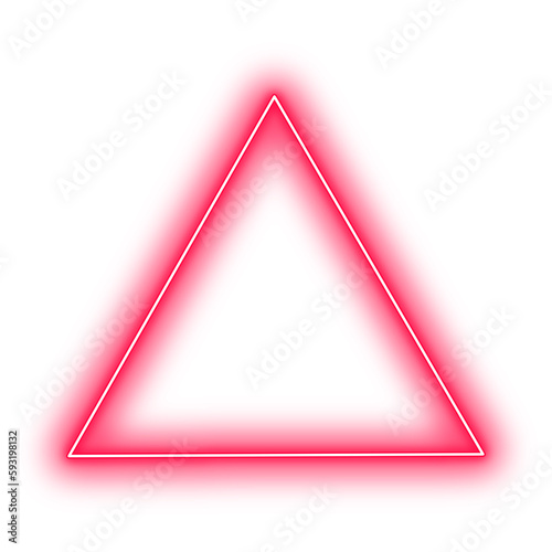 Neon Red Equilateral Triangle Geometry Shape Outline Stroke