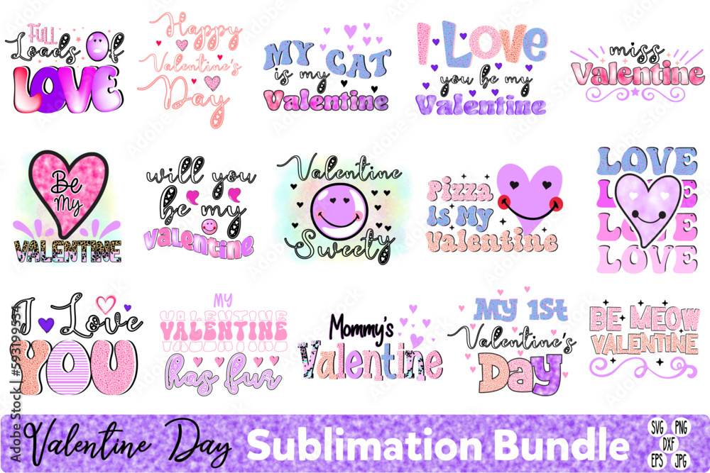 Fototapeta premium Valentine's Day Sublimation Design