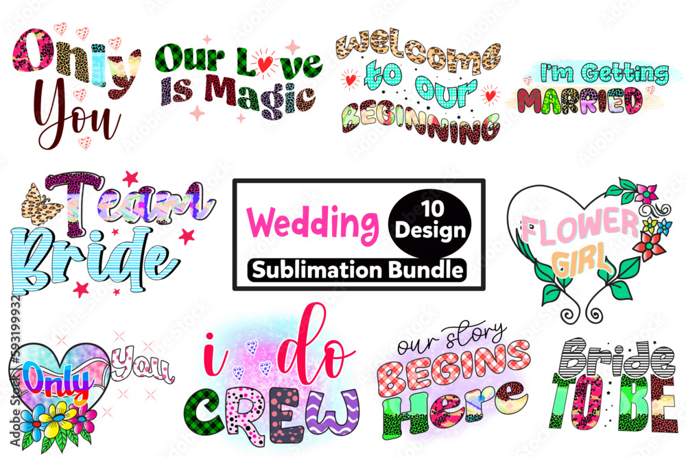 Fototapeta premium Wedding Sublimation Design Bundle
