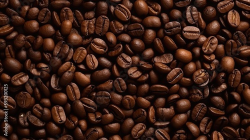 coffee beans background, close up coffee beans, generative ai