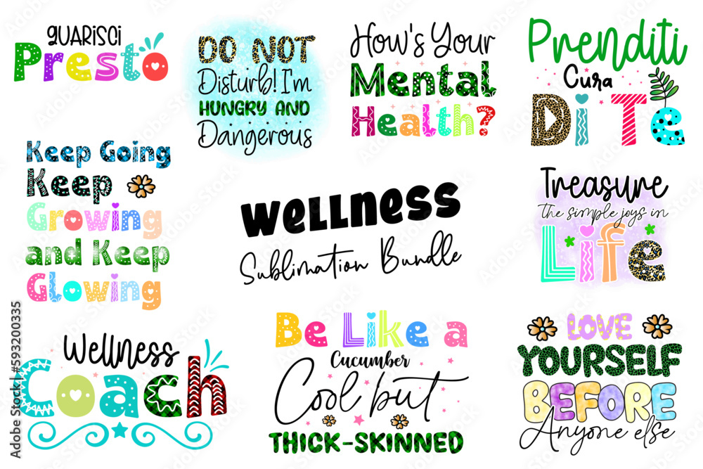 Wellness Svg Design Bundle