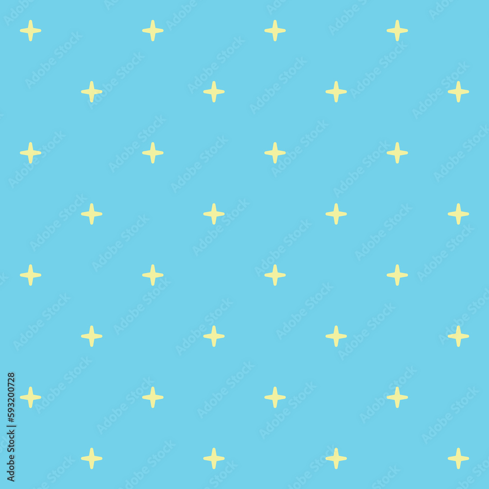 A cute blue and yellow pastel seamless pattern of the star with a background in Beach Concept Summer Theme, illustration A cute blue and yellow pastel seamless pattern of the star with a background in Beach Concept Summer Theme, illustration