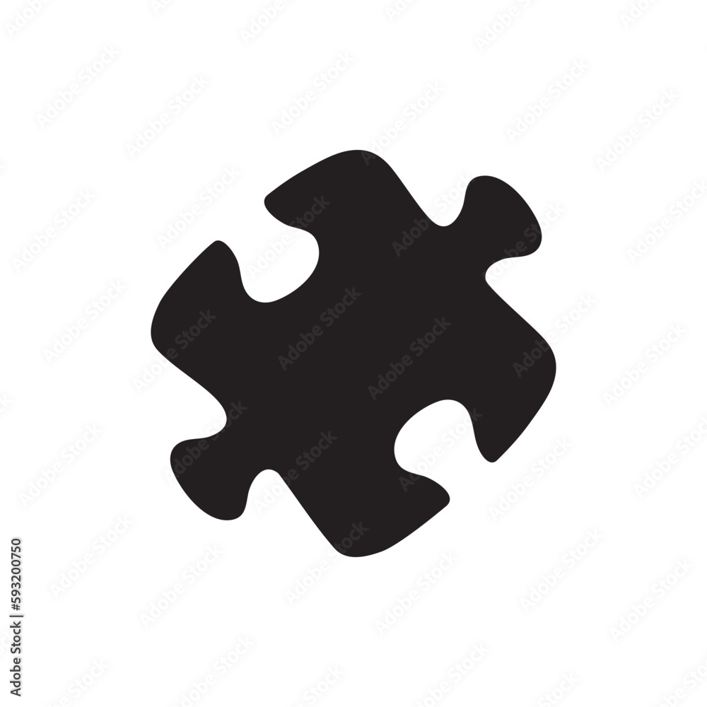 Puzzle icon isolated flat design vector illustration. Puzzle icon isolated flat design vector illustration.
