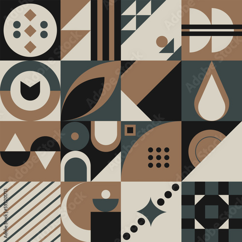 Wallpaper Mural Abstract geometric pattern design in retro style. Vector illustration. Torontodigital.ca