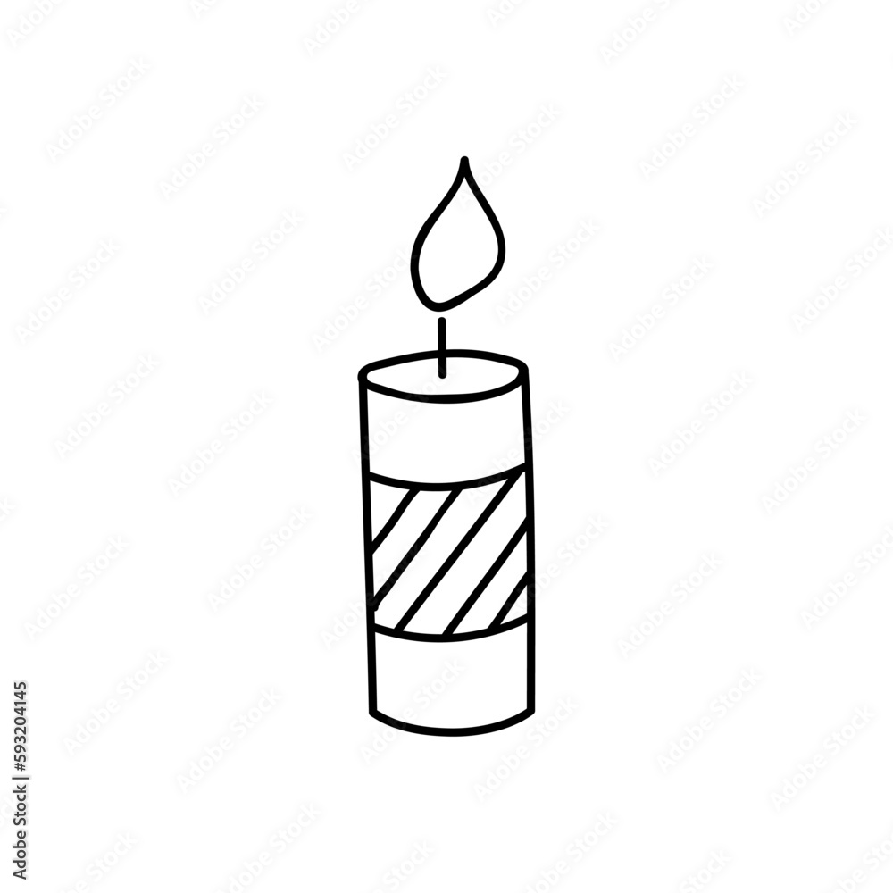 Hand drawn vector illustration of a candle. Hand drawn vector illustration of a candle.