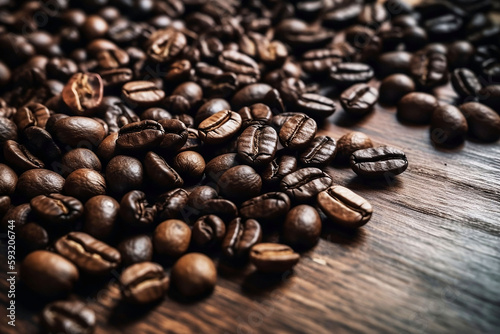 Close Up Coffee Bean on Background with Copy Space