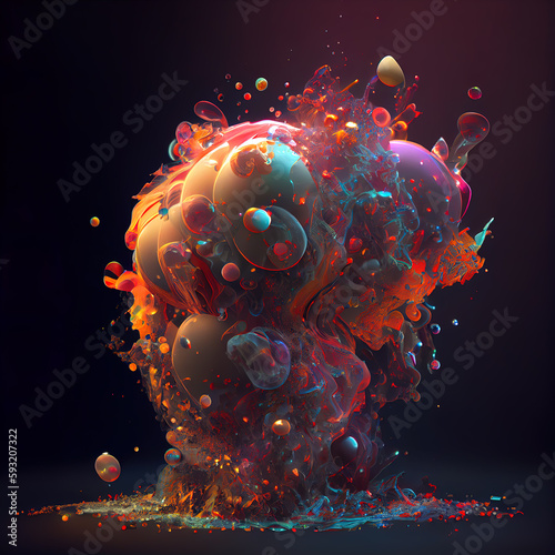 organic 3D particles fluid - AI generated