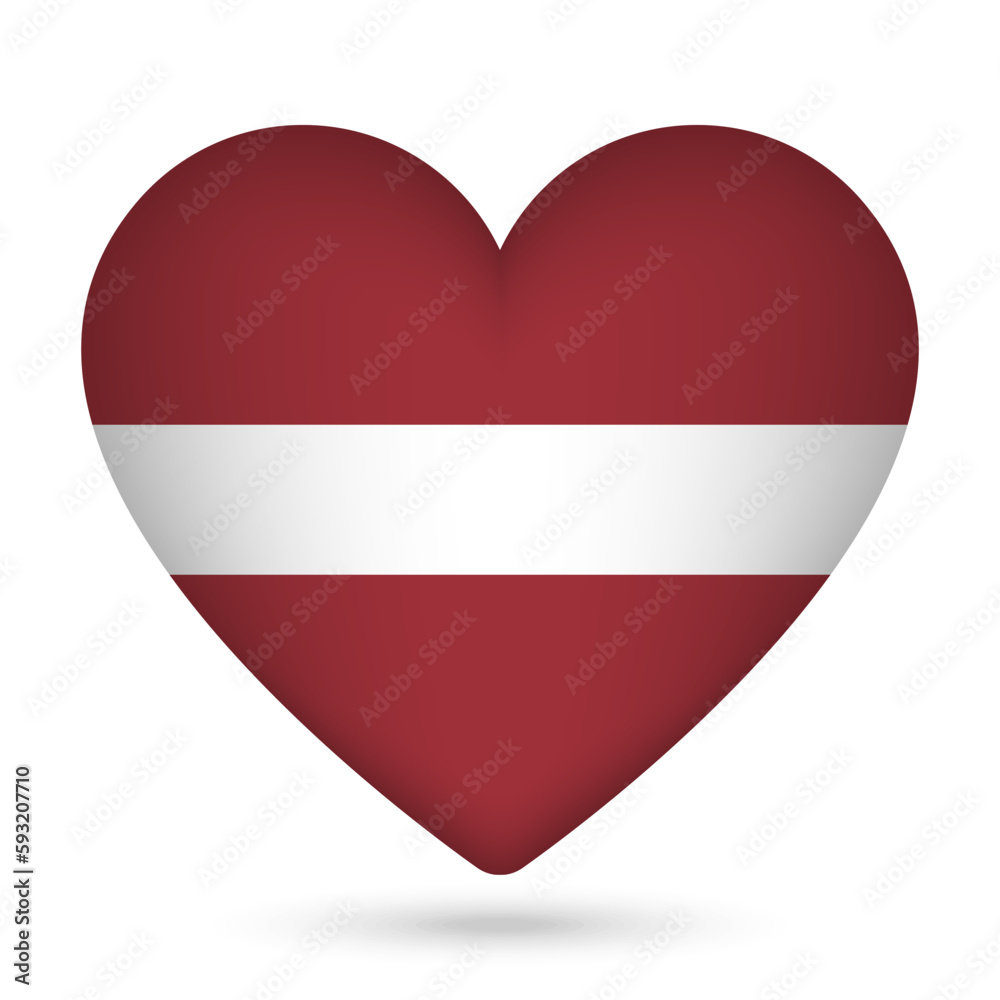Latvia flag in heart shape. Vector illustration. Latvia flag in heart shape. Vector illustration.