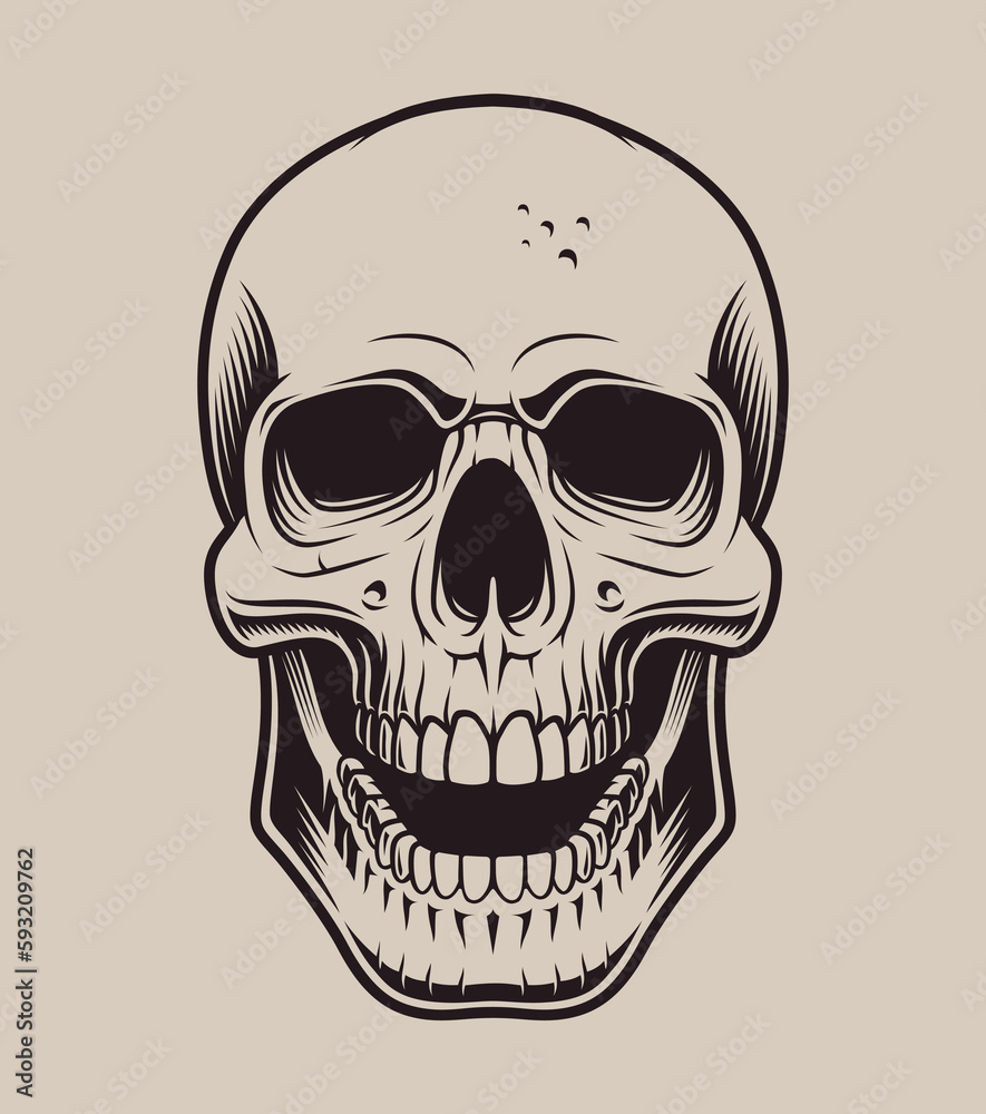 Obraz premium Vector illustration skull on a light background 