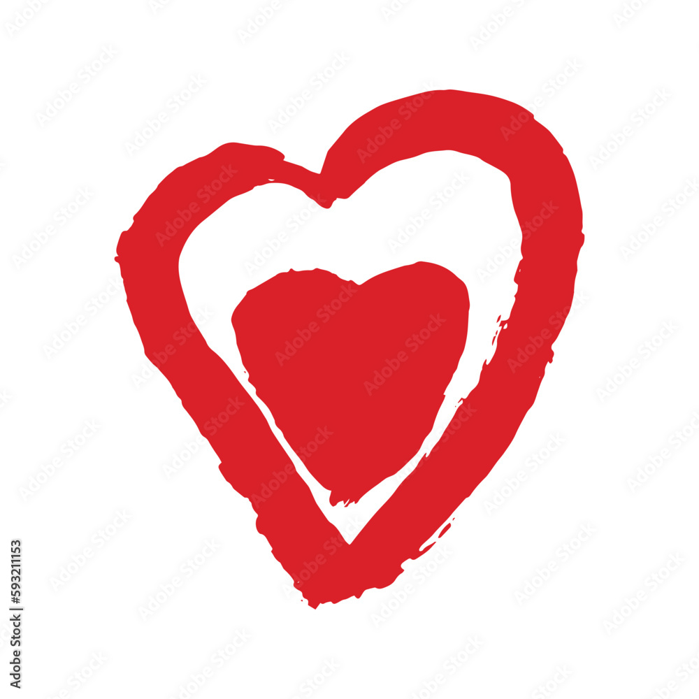 two red heart icon flat design valentine love romance