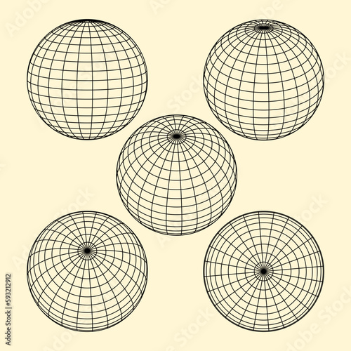 Globe Earth Grid Wireframe Vector Illustration
