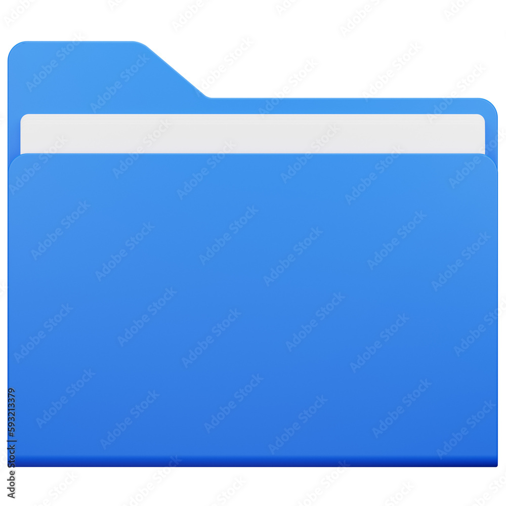 blue folder document 3d render blue folder document 3d render