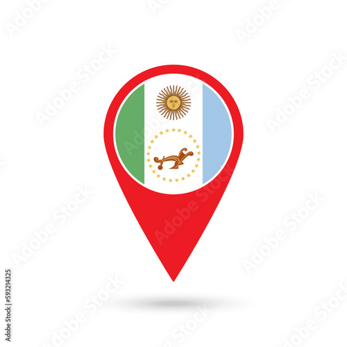 Map pointer with Chaco Flag. Vector illustration. photo