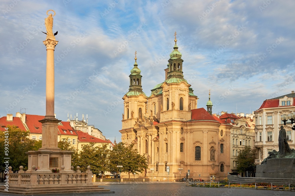Scenic view of the Church of Saint Nicholas located in Prague, Czech Republic