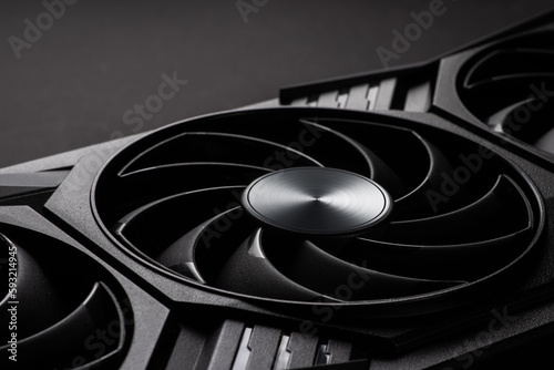 Video graphics card coolers. Gpu background close up photo