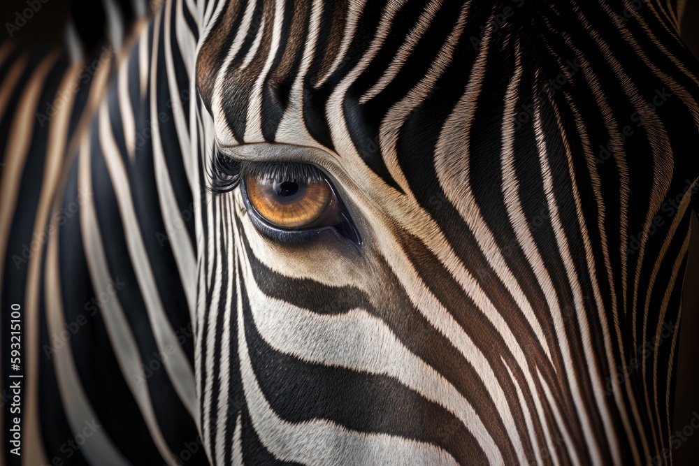 A zebra in close up. Generative AI
