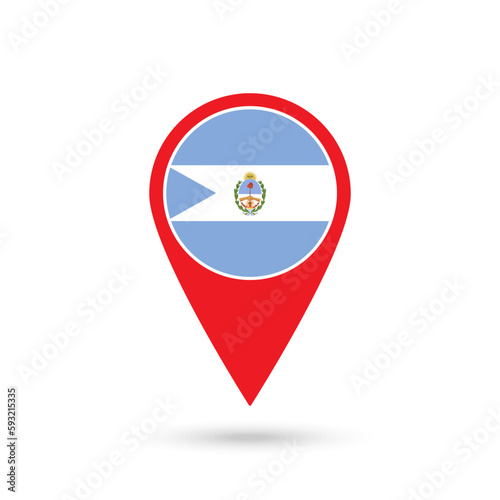 Free Download Map pointer with Corrientes Flag. Vector illustration. - GFXLoad