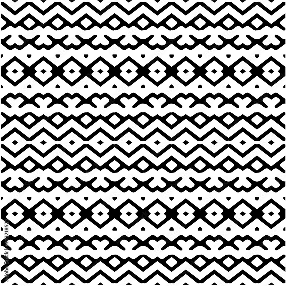 Vector monochrome pattern, Abstract texture for fabric print, card, table cloth, furniture, banner, cover, invitation, decoration, wrapping.seamless repeating pattern.Black and white color.