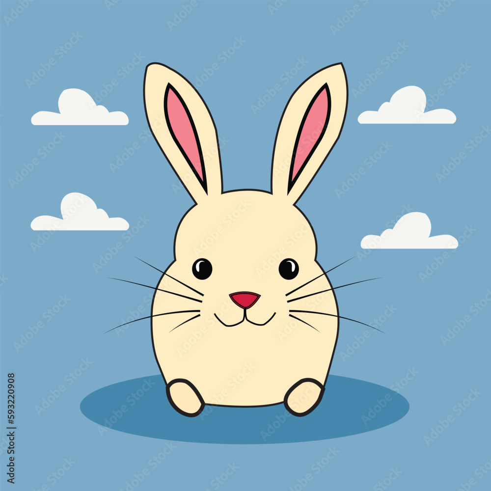 Fototapeta premium A cute cartoon rabbit artwork vector illustration
