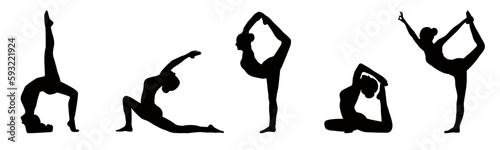 silhouette of a woman doing yoga	