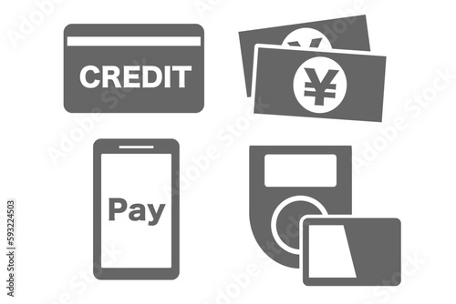 クレジット、現金、Pay、電子マネーのアイコン集