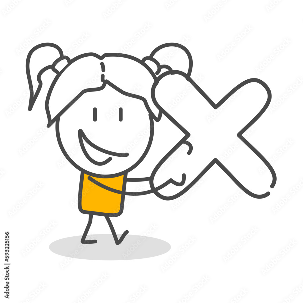 Stick figures. Numbers. Isolated on white background. Hand drawn Doodle Line Art Cartoon Design character.