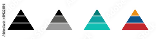  Three level pyramid vector icons set