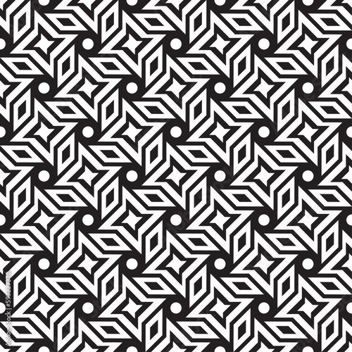 Vector seamless models. Modern stylish texture. Composition from regularly repeating geometrical element. Monochrome, simple. Vector illustrations.