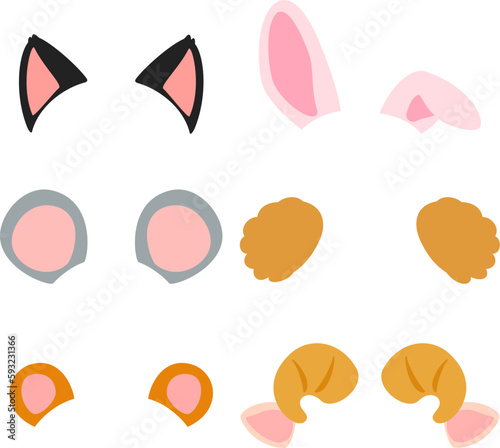 動物の耳のイラストセット