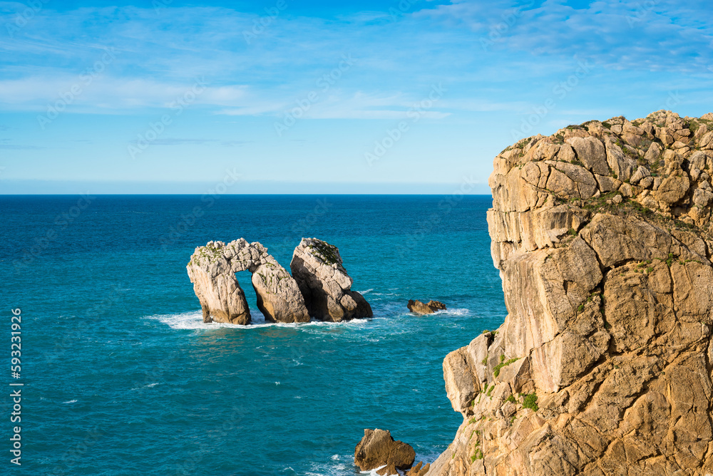 Fototapeta premium Paisaje del Mar Cantábrico. Costa Quebrada norte de España 