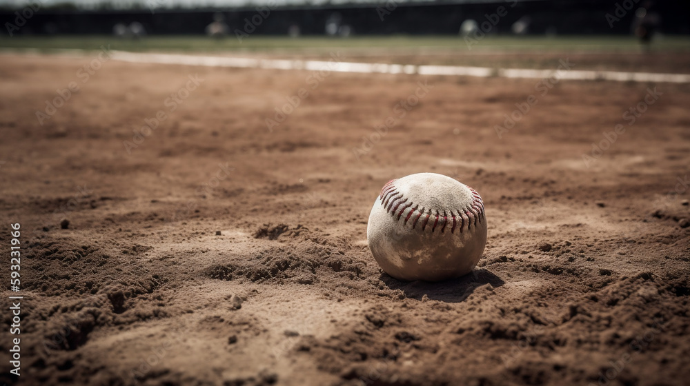 Baseball on the Infield Chalk Line, Generative Ai
