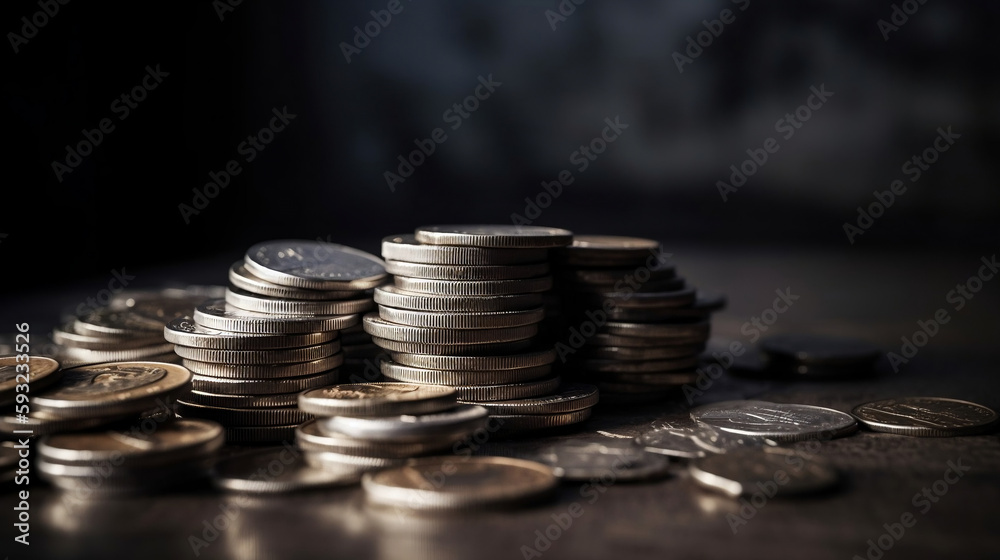 Piles de monnaie en croissance, Generative Ai Piles de monnaie en croissance, Generative Ai