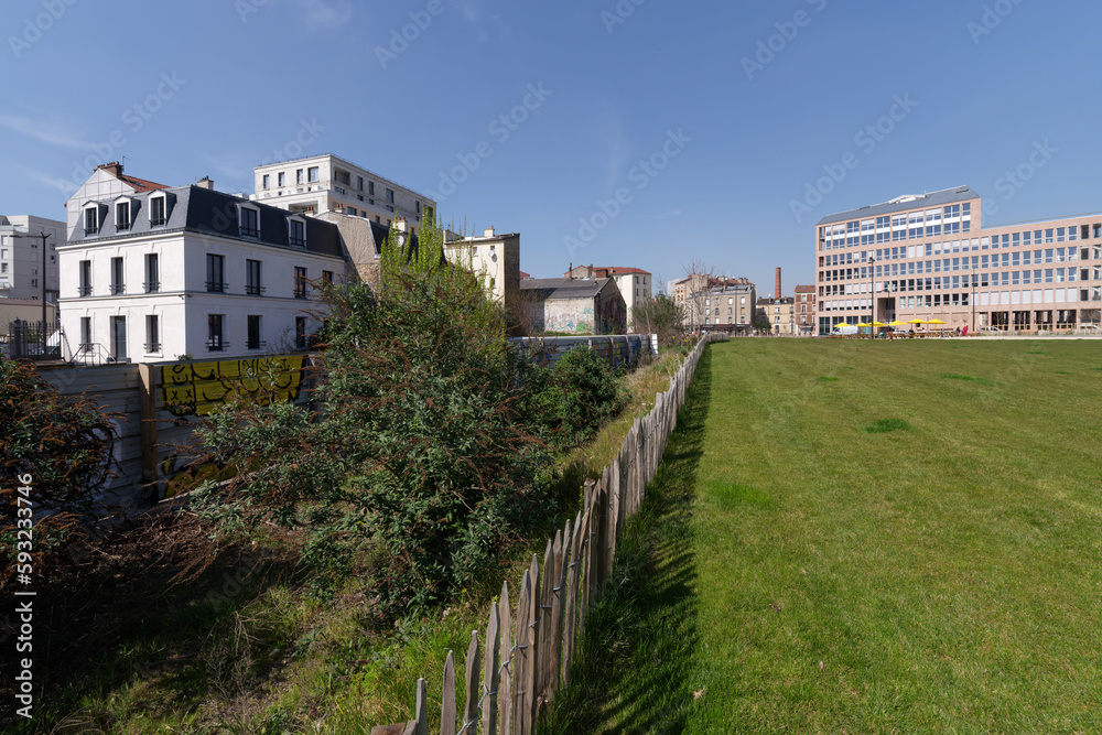 New layout in the industrial area of  Paris suburb. Ivry-sur-Seine city